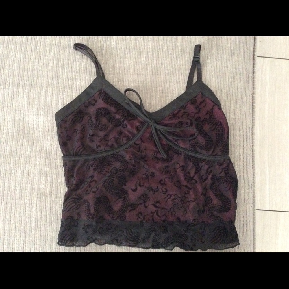 2 layer dragon crop top Shein
